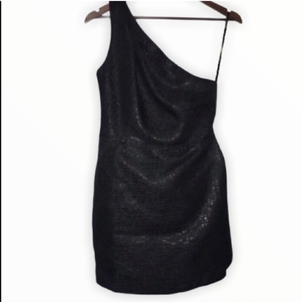 Ark & Co One Shoulder Black Cocktail Dress
